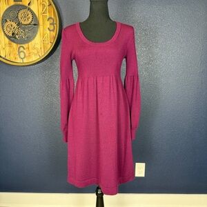 Calvin Klein Magenta Long Sleeve Sweater Dress, Size Small